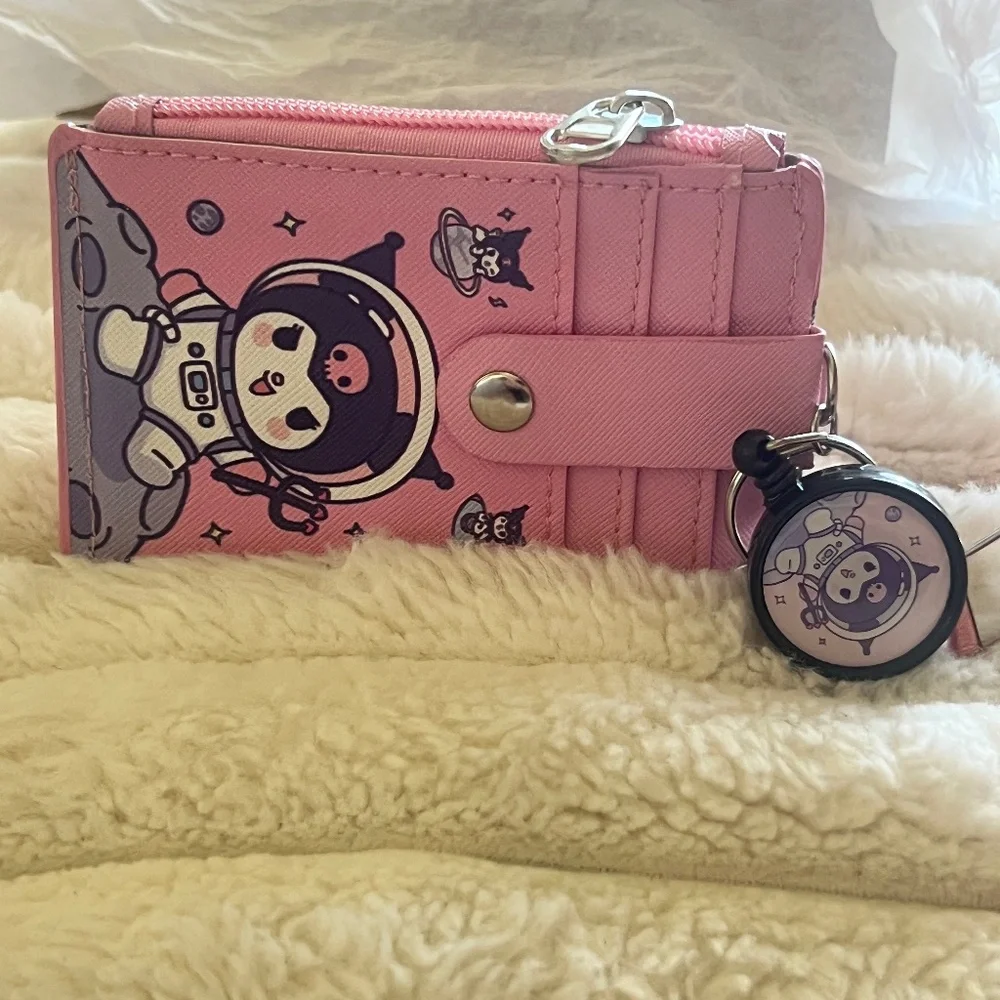 Kuromi ID Fashion Badge Lanyard & Wallet Great for Nurses. School, Work, Travel